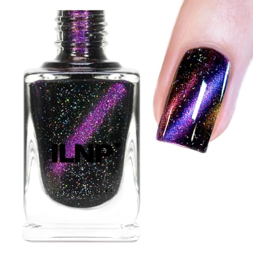 ILNP High Roller - Black-Based Purple Magnetic Holographic Nail Polish