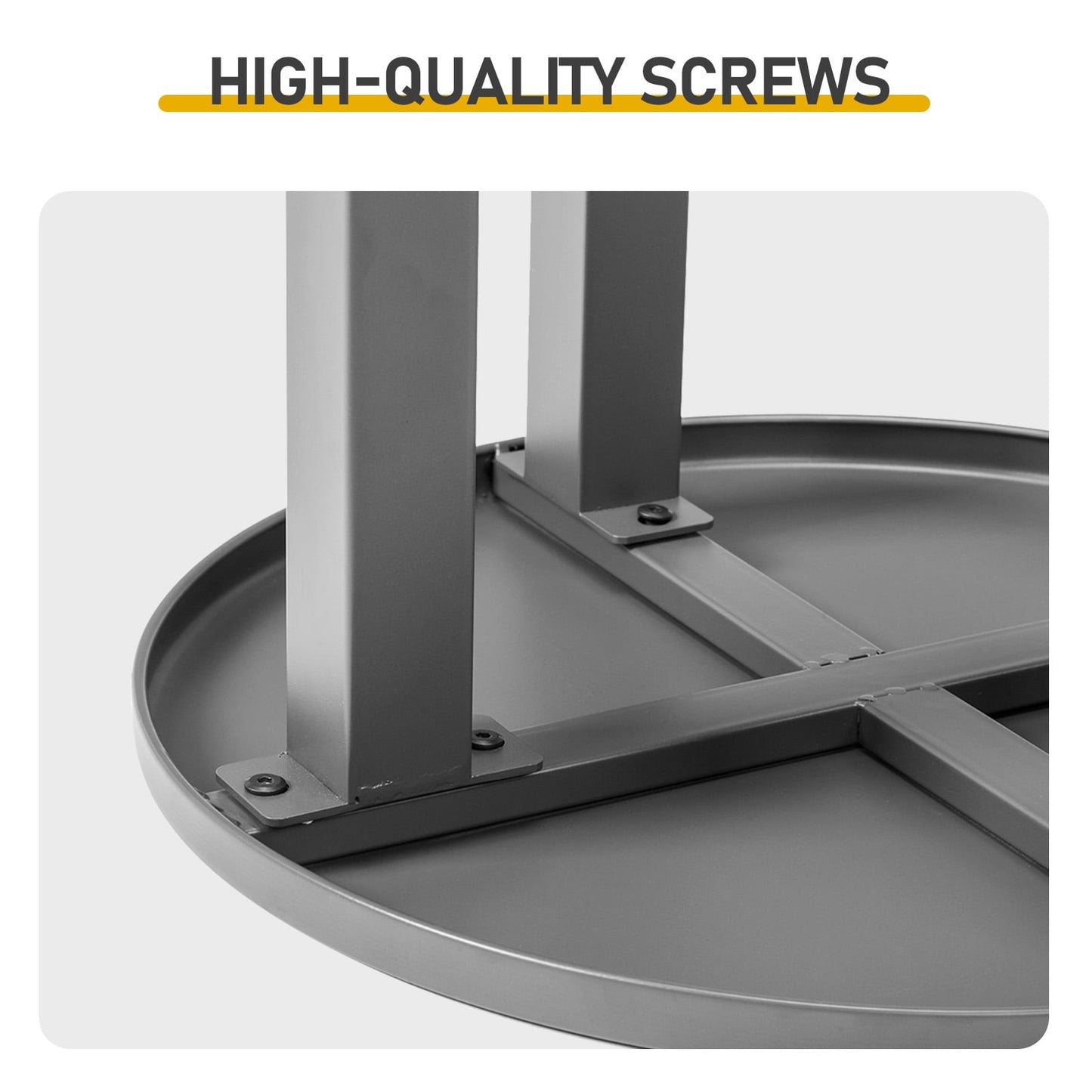 Buytoshop Outdoor Metal Round Side Table, Weather Resistant Patio End Table,Grey