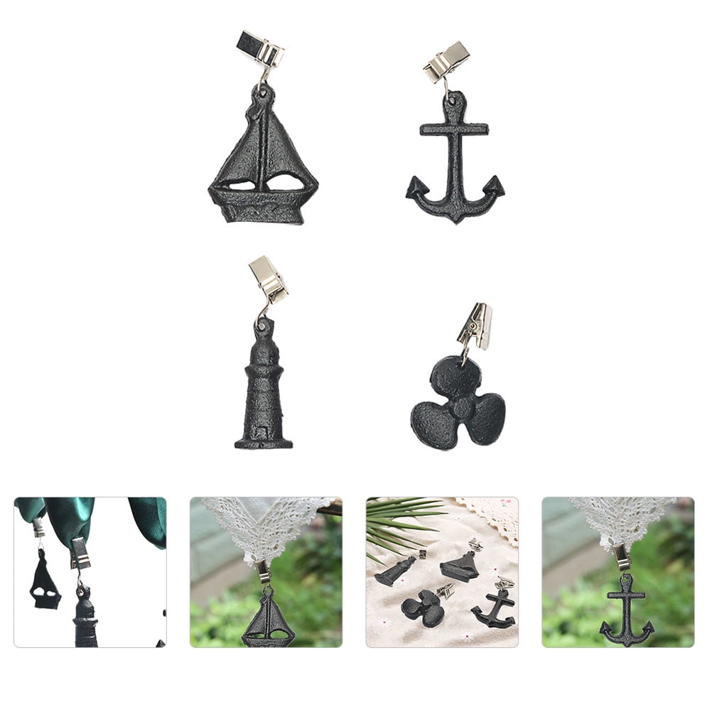 Hytrove 1 Set Picnic Table Weights Dark Brown Iron for Buffets