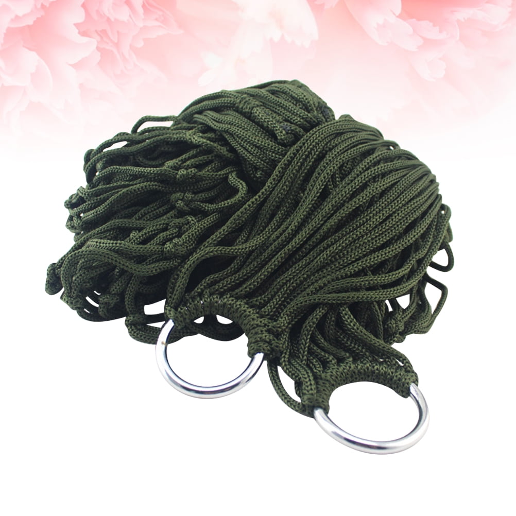 COOPHYA 1Pack Nylon Hammock Bed for Camping and Hiking with Green Color 11.8*3.1*0.2in