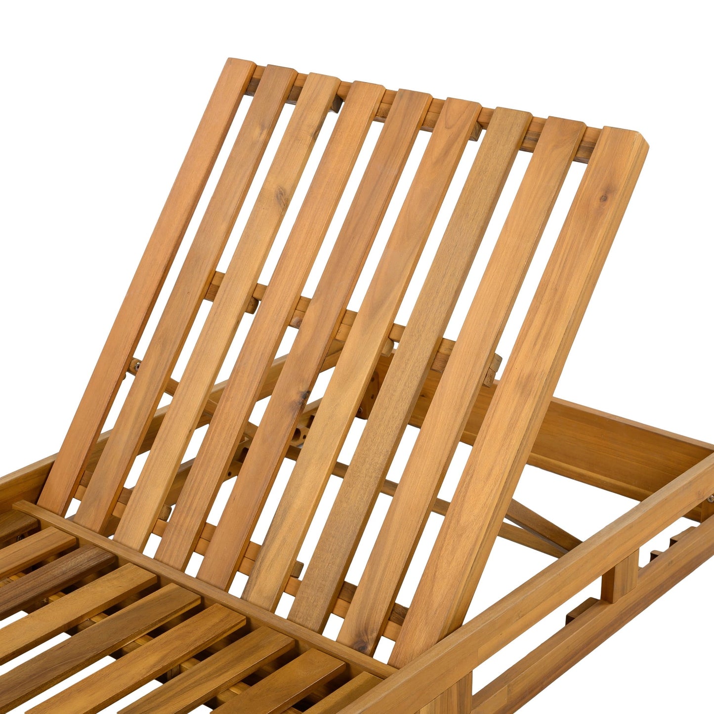 Christopher Knight Home Outdoor Wood Chaise Lounge with Adjustable Backrest, Tri-folding Cushion, Cream