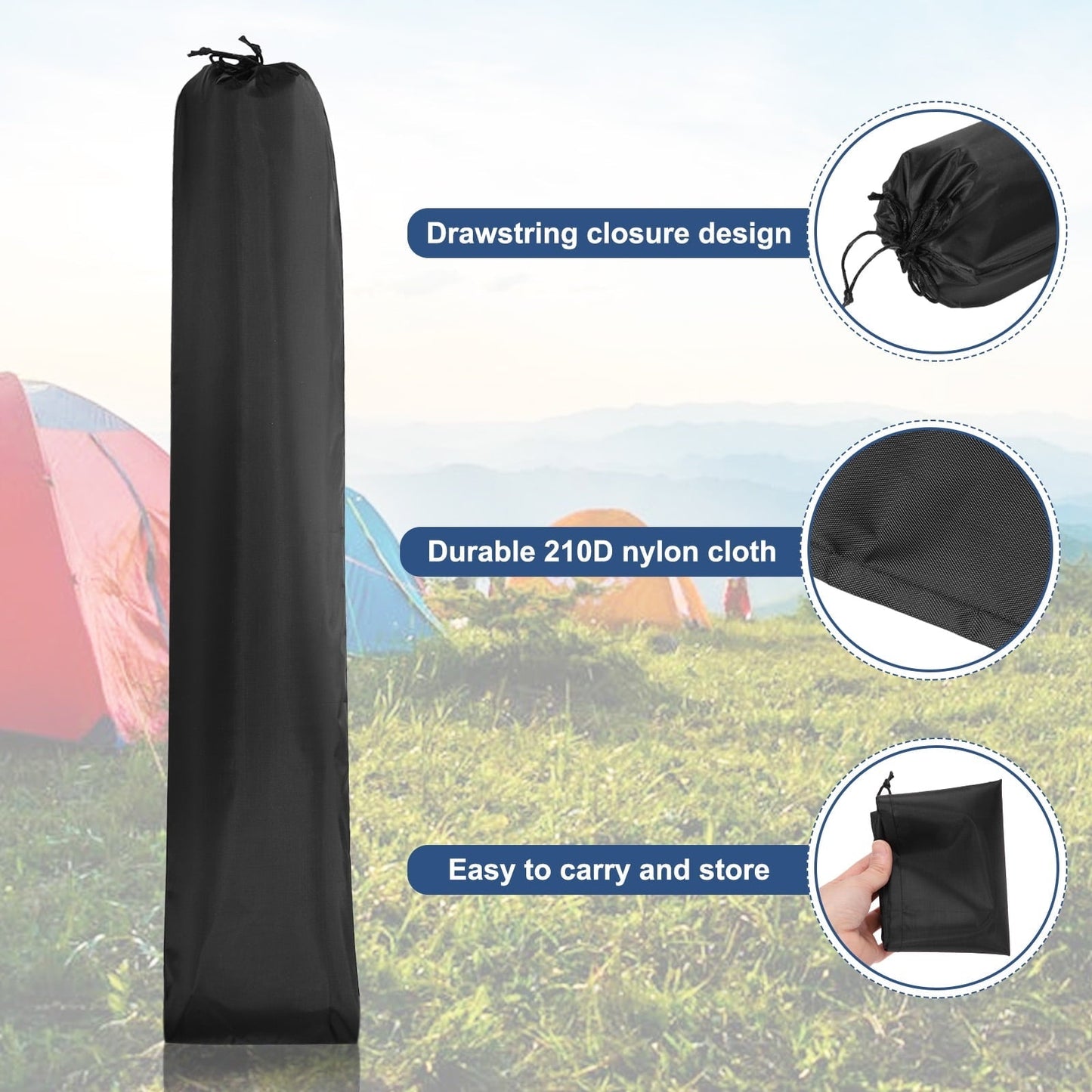 Camp Chair Replacement Bag 39" x 8" Nylon Carrying Bag Outdoors Folding Chair Cover Tripod Case Bag Black