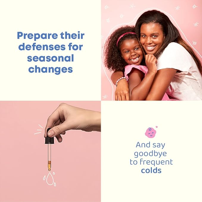 JoySpring Immune Drops - Kids Immune Support Liquid Supplement (2 fl oz) - Echinacea, Elderberry, Oregon Grape Root, Orange Peel, Vitamins A, B6, C - Natural Support System for Children & Adults