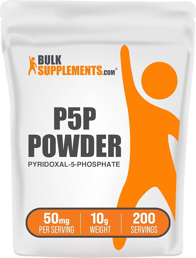 BulkSupplements.com Pyridoxal 5 Phosphate Powder - P-5-P Vitamin B6 Supplement, P-5-P 50mg - P5P Supplement, Gluten Free, 50mg of per Serving, 10g (0.35 oz) (Pack of 1)