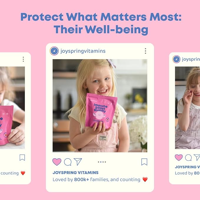 JoySpring Immune Support Gummies for Kids – Quercetin Bromelain Elderberry Supplement – Immune Support with Vitamin C and Zinc – 60 Elderberry Gummies for Kids