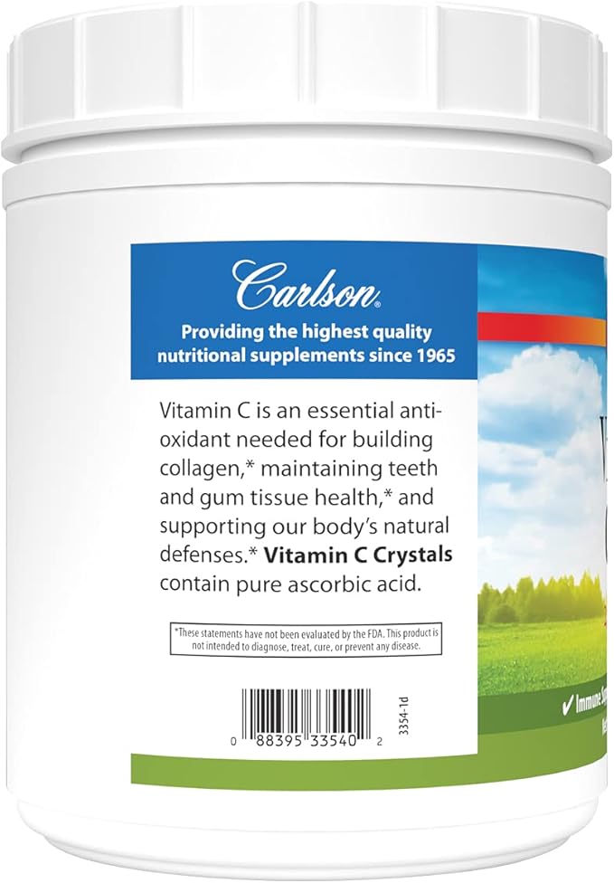 Carlson Vitamin C Crystals 2,000 mg, Non-GMO, Lemon, 35 oz