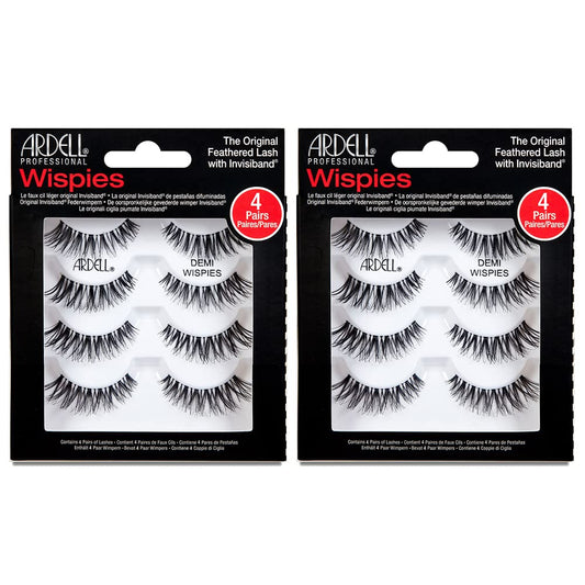 Ardell Demi Wispies False Eyelashes, Black - Full Volume Demi Wispies, Reusable Strip Lashes for Eye Make-up Enhancement, 2 Pack