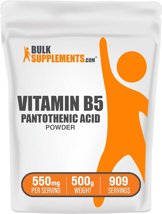 BulkSupplements.com Vitamin B5 Powder - as Calcium Pantothenate, B5 Vitamins - Gluten Free, 500mg of Vitamin B5 Pantothenic Acid per Serving, 500g (1.1 lbs) (Pack of 1)