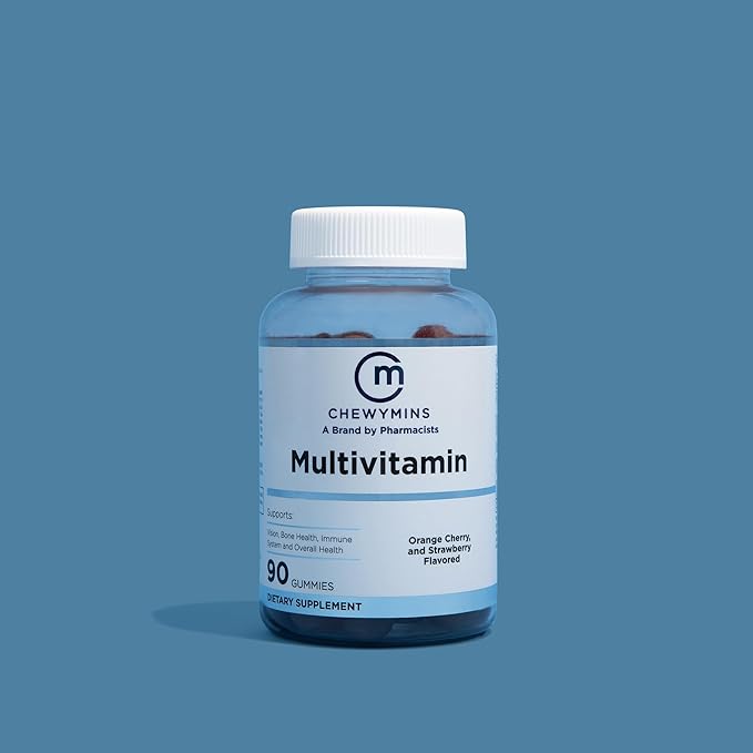 Halal Multivitamin Gummies - Organic, and Vegan - Supports Vision, Energy, and Immune Health - Orange, Cherry, and Strawberry Flavor - 90 Gummies