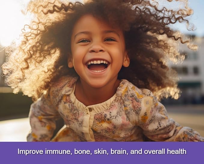 Kids Multivitamin Gummies with Essential Nutrients, Support Healthy Growth & Development, Immune Support, Brain Health, Heart Health, Bone Health, Natural Strawberry Flavour, 60 Gummies