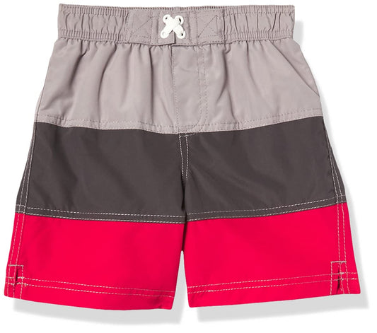 IXtreme Boys' Printed Swim Trunks, Red, 4T