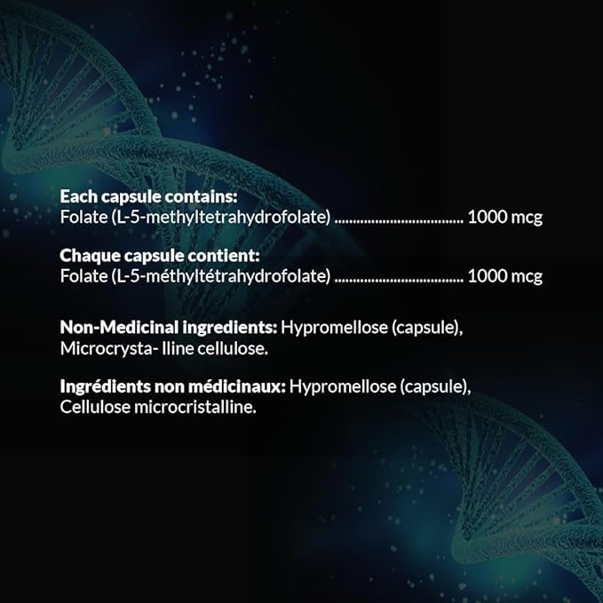 Intelligent Labs 1MG 5-MTHF Methylfolate, 120 Capsules, 120 Days Supply, Best Value Folic Acid Supplement as Quatrefolic, Activated Folate, 1MG = 1000mcg, 5 methyltetrahydrofolate