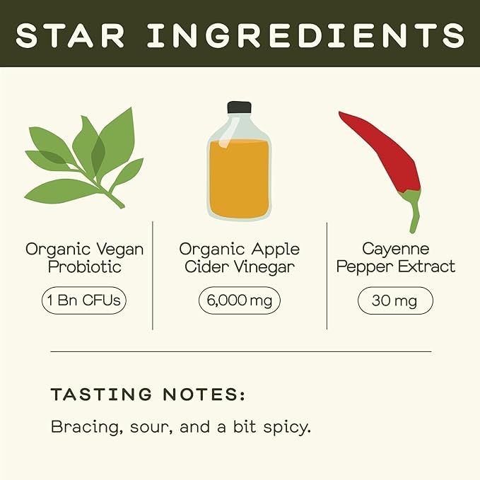 Greenhouse Juice Organic Inside Job Wellness Shots, Cold Pressed Digestive Aid with Apple Cider Vinegar, Lemon, and Cayenne Immunity Shots Juice Vegan & Gluten-Free (2 Oz, Pack of 12)
