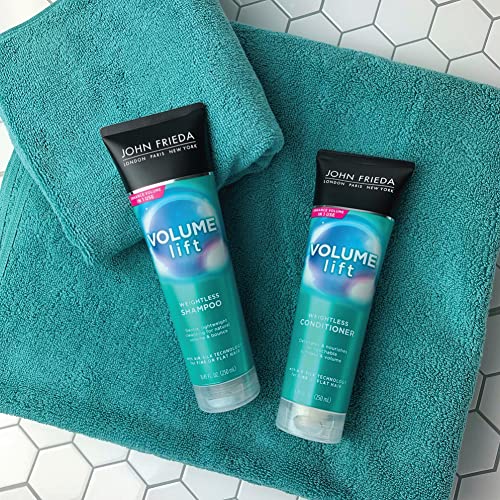 John Frieda Volume Lift Weightless Conditioner, Volumizing Conditioner with Air-Silk Technology for Fine or Flat Hair, Adds Natural Fullness, Safe for Color-Treated Hair, 8.45 Oz, Pack of 2