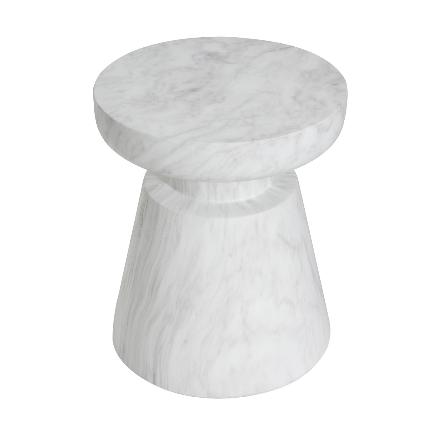 Christopher Knight Home Hourglass Side Table, Lightweight Concrete Round End Table for Indoor & Outdoor Use, White