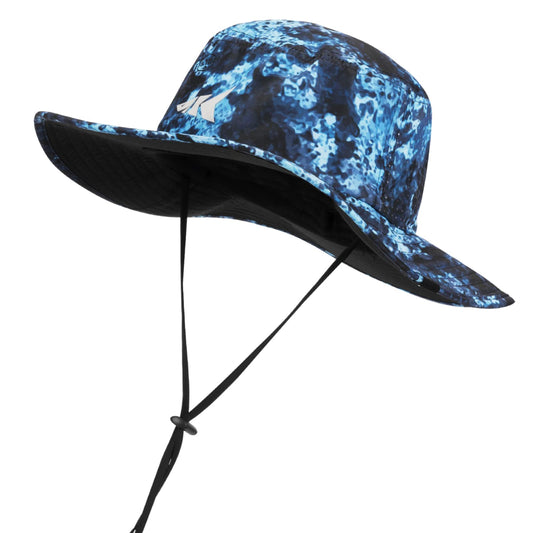 KastKing Fishing Beach Hat for Men, Sun Protection, Pattern Hiking Boonie Hat, Adjustable, Breathable Bucket Golf Hats for Women, Boulder Camo Calypso Blue