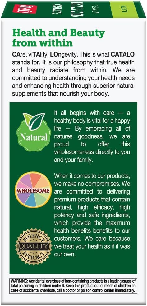 CATALO Multivitamin for Women & Men with Minerals Tablets – Plant-Based Formula with 25 Essential Vitamins & Minerals, Includes 39 Fruits, Vegetables, Mushrooms & Herbs – 60 Tablet