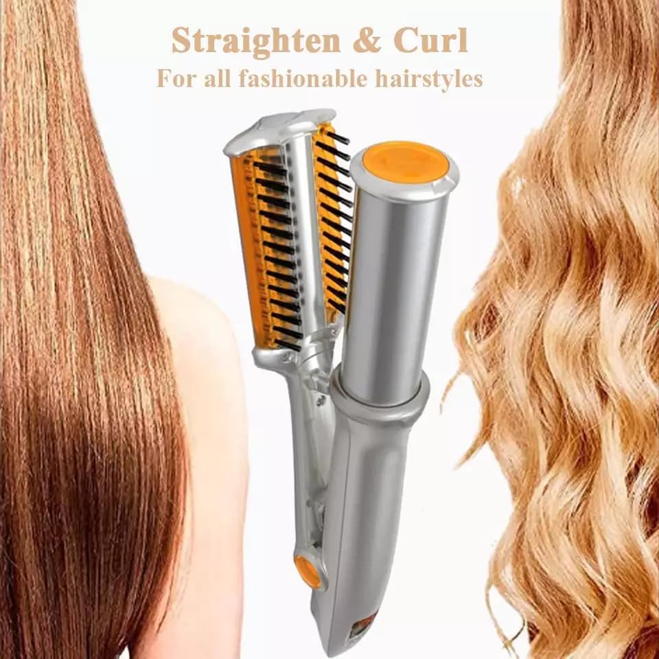 Curling and straightening 2 in 1 Hairdresser Electric Curling Iron Splint Dry and Wet Styling Tool