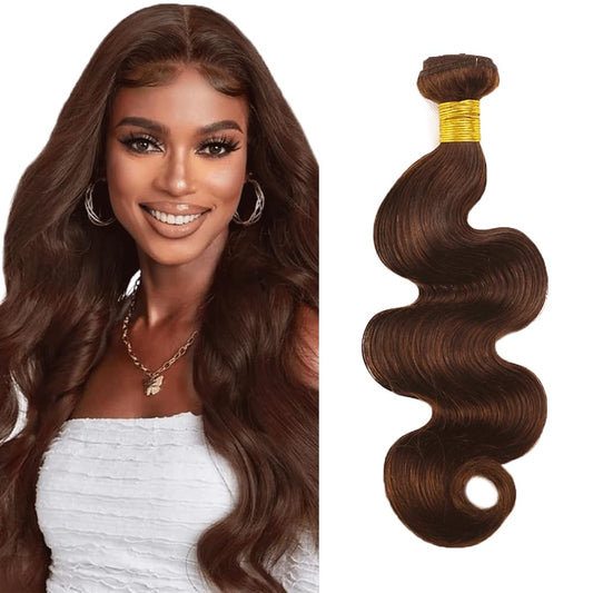 Chocolate Brown Bundles Human Hair Color 4 Body Wave Human Hair Bundles Brown Body Wave Bundles Human Hair 1 Bundle 20 Inch Dark Brown Bundles Human Hair