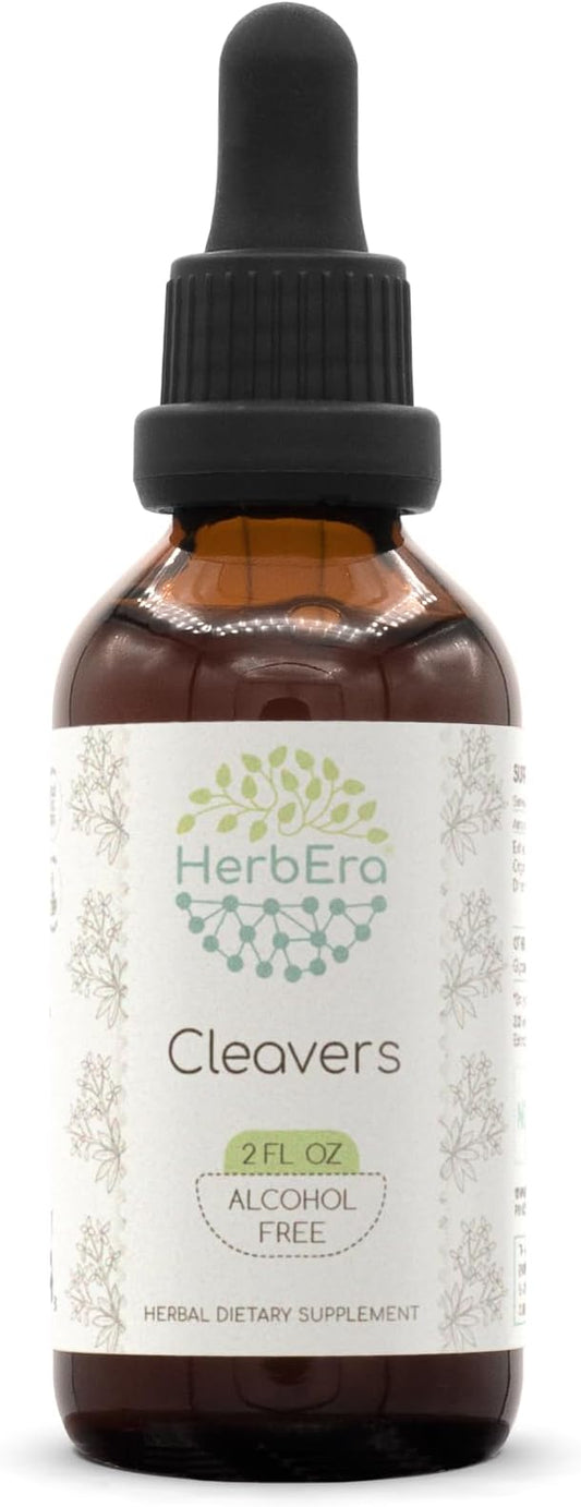 Cleavers B60 Alcohol-Free Herbal Extract Tincture, Concentrated Liquid Drops Natural Cleavers (Galium aparine) Dried Herb (2 fl oz)