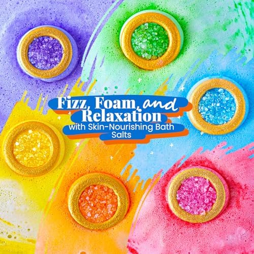 Crystal Bath Bomb Gift Set – 12 Pack with 6 Natural Scents, Organic Shower Bombs with Nourishing Bath Salts, Stress Relief Bubble Spa, Self Care Gifts for Women, Mom, Wife, and Daughter