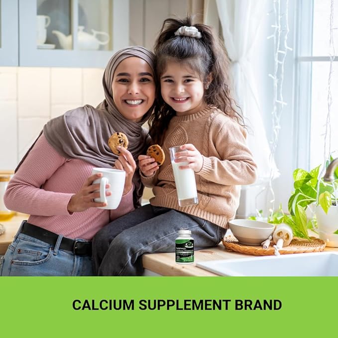 Halalways Calcium/Vitamin D Certified Halal Supplement Bone Health Support, with Calcium & Vitamin D, Dietary Supplement, Vitamin Supplements, for Men & Women, (650mg Calcium, Vitamin D 10mcg)