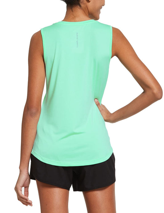 BALEAF Women's Sleeveless Workout Shirts Exercise Running Tank Tops Active Gym Tops Mint Size XS