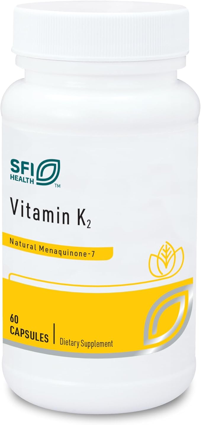 Klaire Labs Vitamin K2-50 Micrograms as Menaquinone-7 MK-7, No Soy, Gluten or Dairy (60 Capsules)