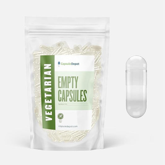 Clear Size 4 Empty Capsules - 500 Count Clear Empty Vegan Capsules - Vegetarian Empty Pill Capsules- DIY Vegetable Capsule Filling- Veggie Pill Capsules Empty Caps Pills