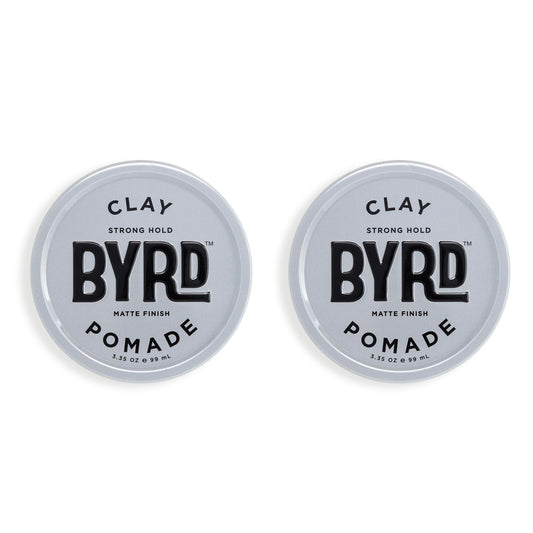 BYRD Hair Clay Pomade 2-Pack – Strong Hold, Ultra Matte Finish, Add Volume and Sculpt to All Hair Types, 3.35 Oz Each (Two Pack)