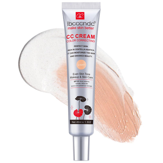 Color Correcting CC Cream With Centella Asiatica - Color Correcting Formula for Blemishes, Skin Redness, & Acne Marks - Lightweight - Moisturize Skin and SPF Protection, Even Skin Tone (Light)