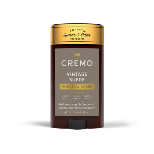 Cremo Vintage Suede Antiperspirant & Deodorant for Men, 48-hour Sweat and Odor Protection, 2.65oz
