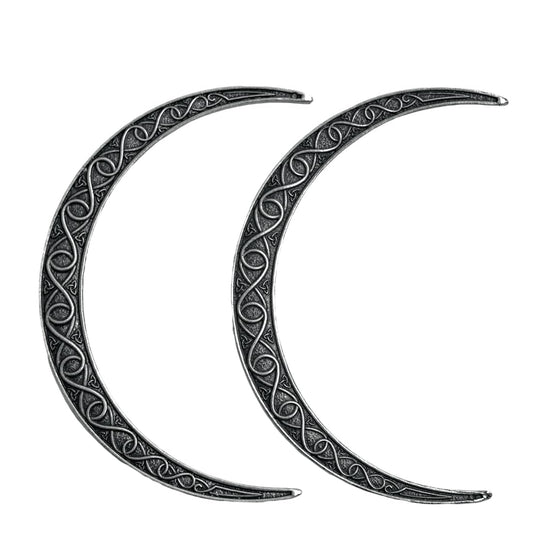 LANGHONG 2PCS Moon Crescent Hairpin For Women Retro Viking Hair Stick Forks Knot Hair Styling Pins (ZEAS)