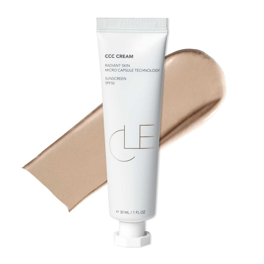 CLE Cosmetics CCC Cream (Warm Light 106 / SPF 50) - Color Correcting CC Cream with Sunscreen - Lightweight, Hydrating, Light to Medium Coverage Foundation - BB & CC Cream Hybrid - 1 fl oz