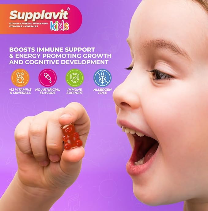 Kids Vitamins and Supplements, No Artificial Coloring, Allergen-Free for Healthy and Strong Children, Natural Fruit Flavors, Healthy and Delicious, (120 Gummies)