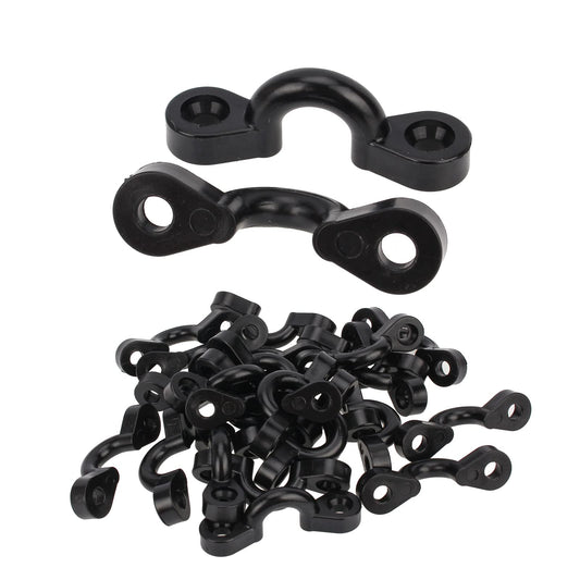 Carbbia 50 pack Bungee Deck Loops Tie Down Pad Eye, for Kayaks Canoes Boats to secure paddles, rods, nets etc.