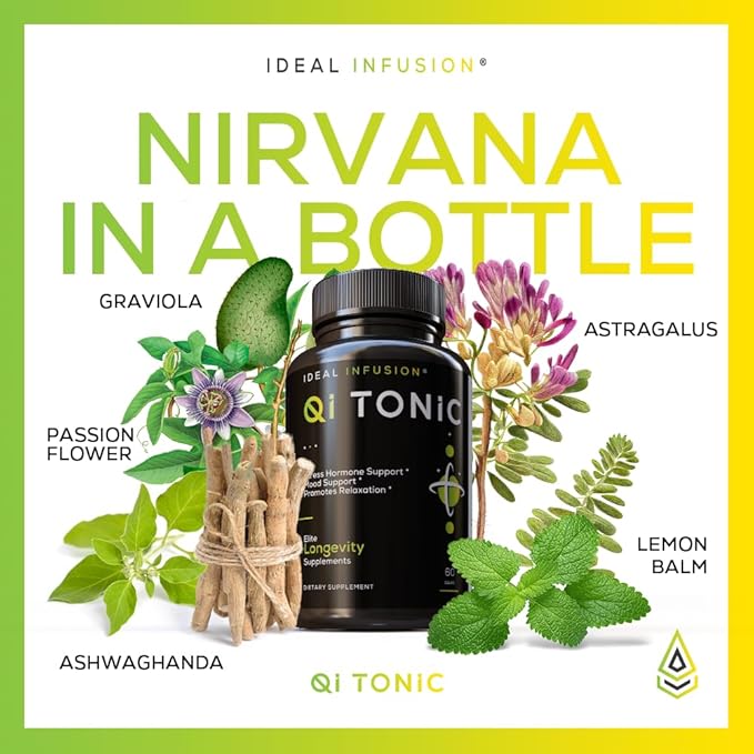 Ideal Infusion Cortisol Blocker and Mood Support: Promotes Relaxation & Stress Relief - Overall Wellbeing & Serenity, Astragalus Root, Ashwagandha, Passion Flower (60 Servings) Vegan
