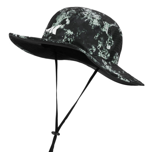 KastKing Fishing Hiking Hat for Men, Sun Protection, Pattern Beach Boonie Hat, Adjustable, Breathable Bucket Golf Hats for Women, Boulder Camo Obsidian Black