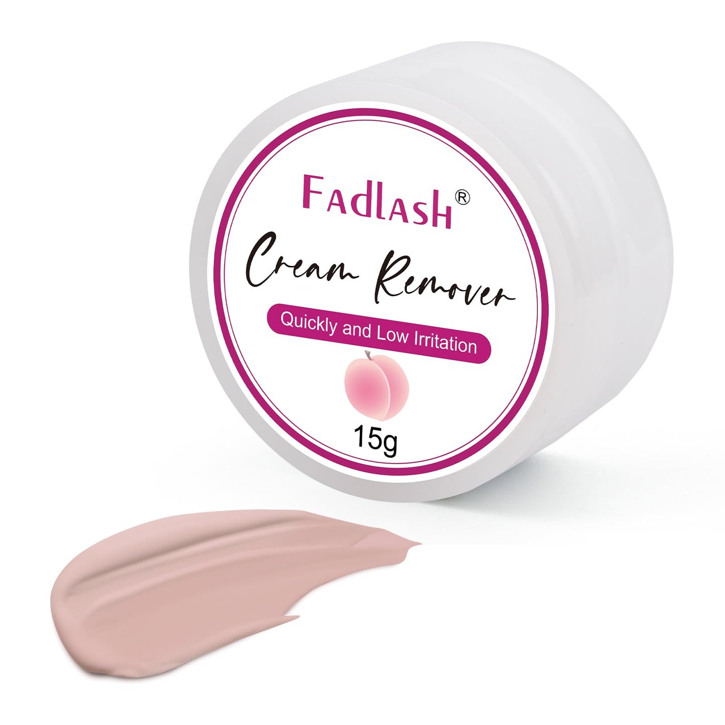 Lash Extension Remover 15g Cream Eyelash Extension Remover Quickly and Low Irritation Lash Remover for Lash Extensions Sensitive Skin Eyelash Glue Remover for Salon Lash Glue Remover by FADLASH(Peach)