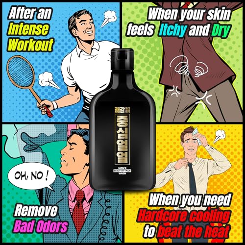 Joongsim Ulul Body Attack Mens Sports Massage Shower Gel Cool Menthol Remove Odor Mint Scent Body Wash 6.76 fl. oz