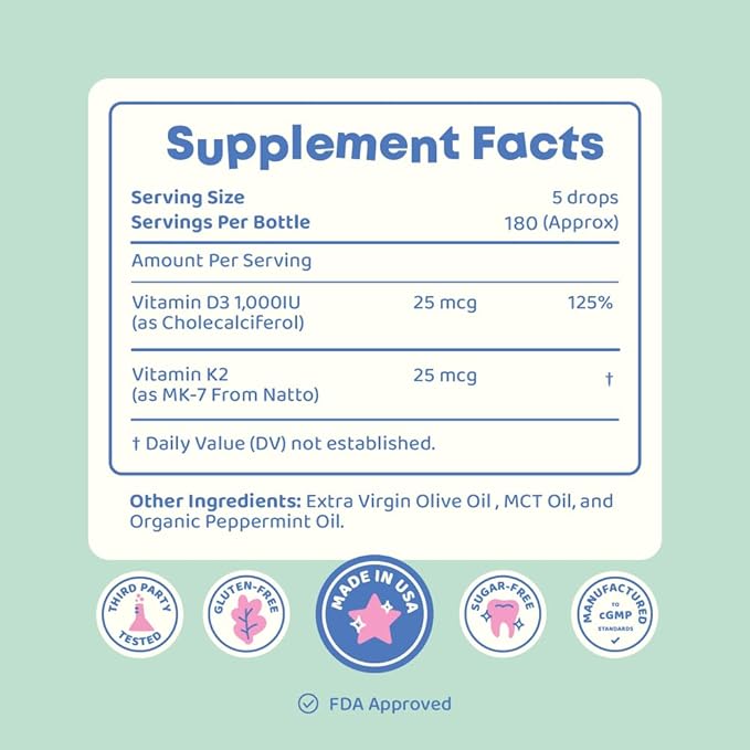JoySpring Vitamin D3 with K2 and Appetite Booster Drops for Kids