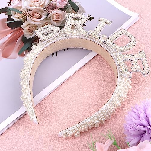 Casoty Pearl Bride Headband Material, One Size Fit All, Wide Applications, Women's Hairband, Bridal Shower, Wedding, Engagement Parties Gift