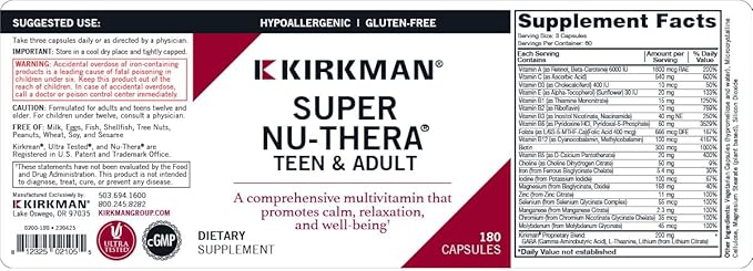 Kirkman Super Nu-Thera Multivitamin Teen & Adult