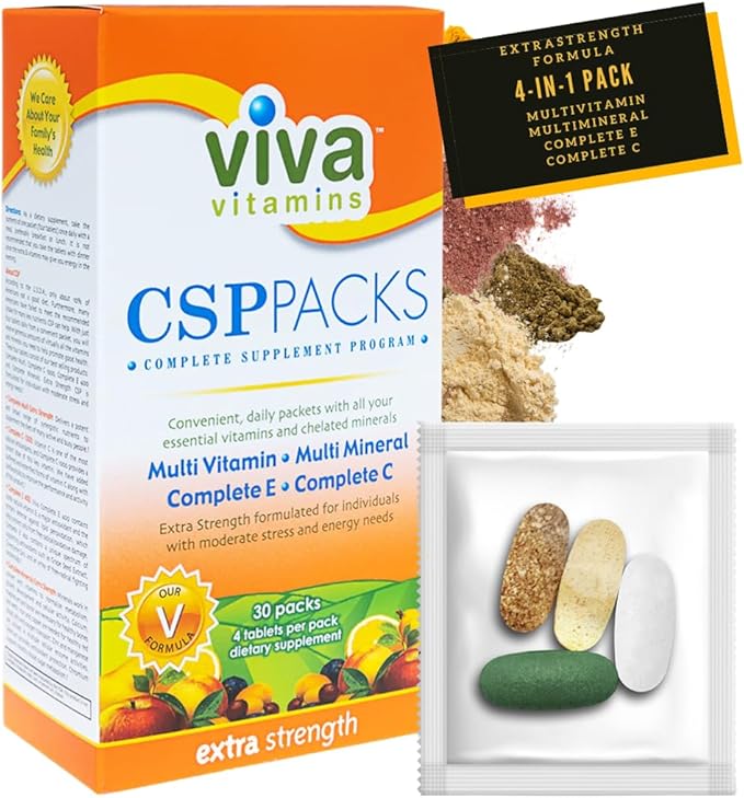 CSP Packs Extra Strength - Multivitamin and Multi Mineral Supplements Complete E & C, Immunity Vitamin Supplements for Menand Women, Complete Wellness Formula for Immune Support, 30 Packs