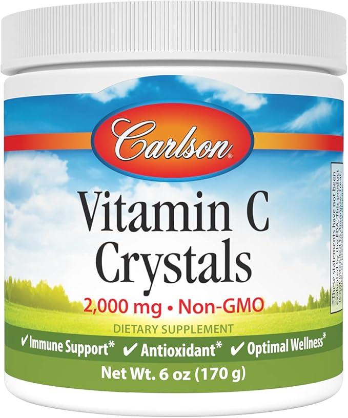 Carlson Labs Non GMO Vitamin C Crystals, 6 Ounce