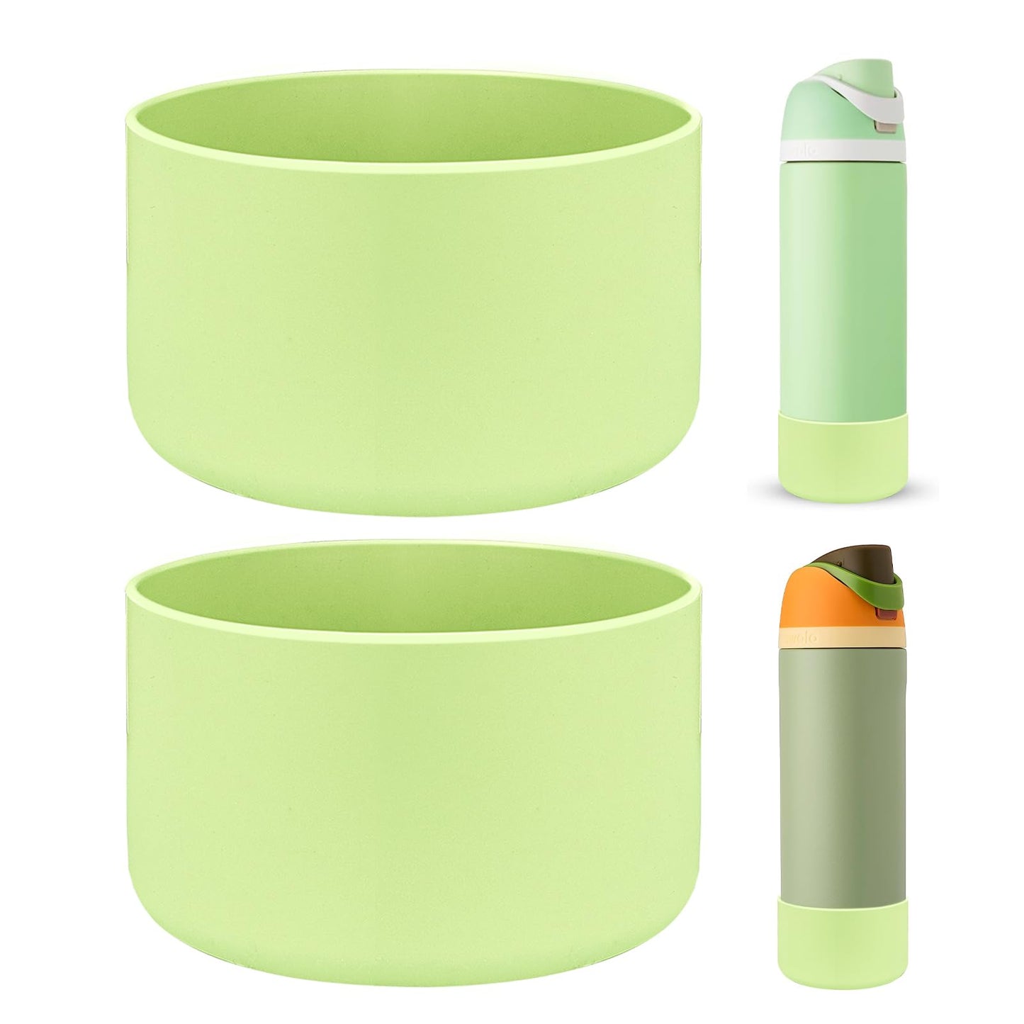 HEYSKAY 2PCS Silicone Boot for Owala Flask Water Bottle 24oz Anti-Slip Protective Sleeve for Owala Twist,FreeSip and Flip Stainless Steel Water Bottle BPA-Free Boot Bottom Base