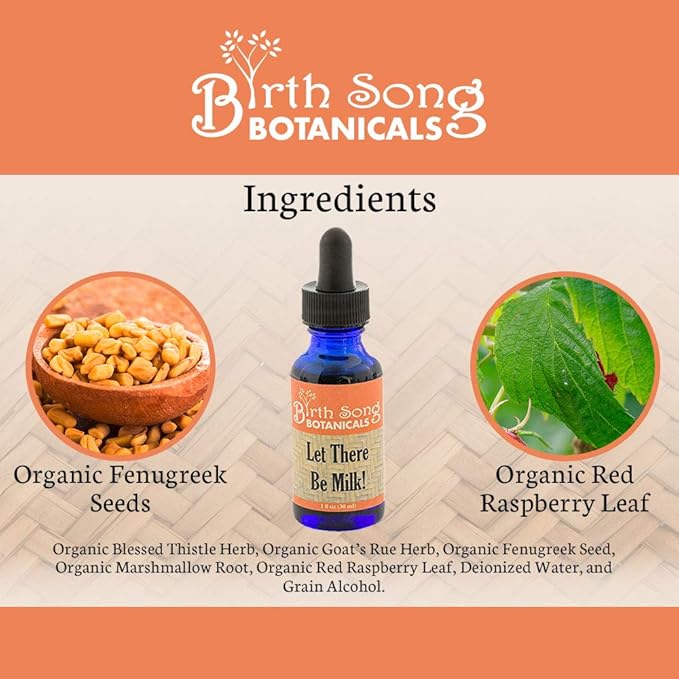 Let There Be Milk! Herbal Breastfeeding Tincture To Support Breast Milk Supply* For Lactating and Pumping Moms with Fenugreek and Goat's Rue, 1oz Bottle