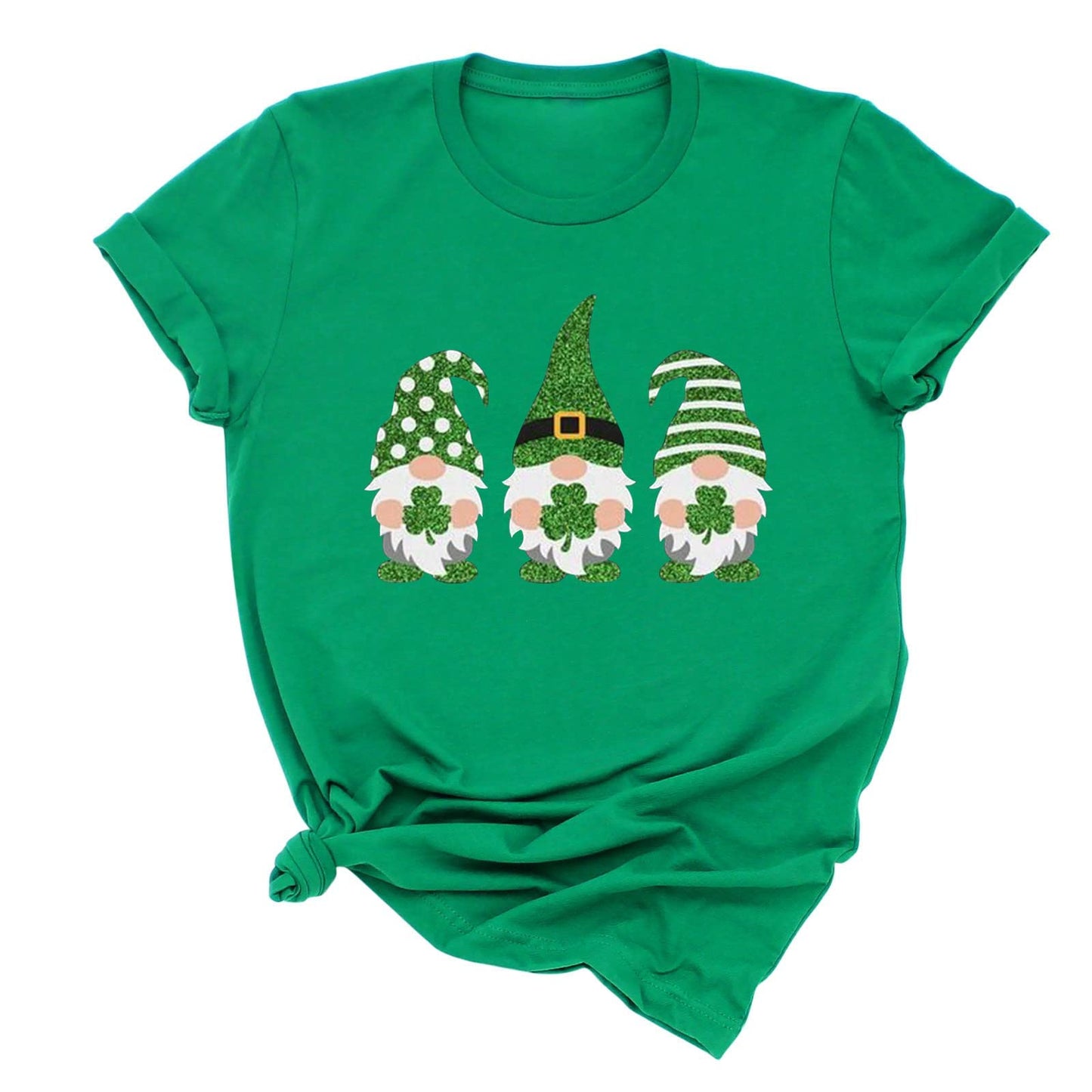 Aniywn Women's St Patricks Day Casual Short Sleeve T-Shirt Round Neck Graphic Print Tee Top Blouse