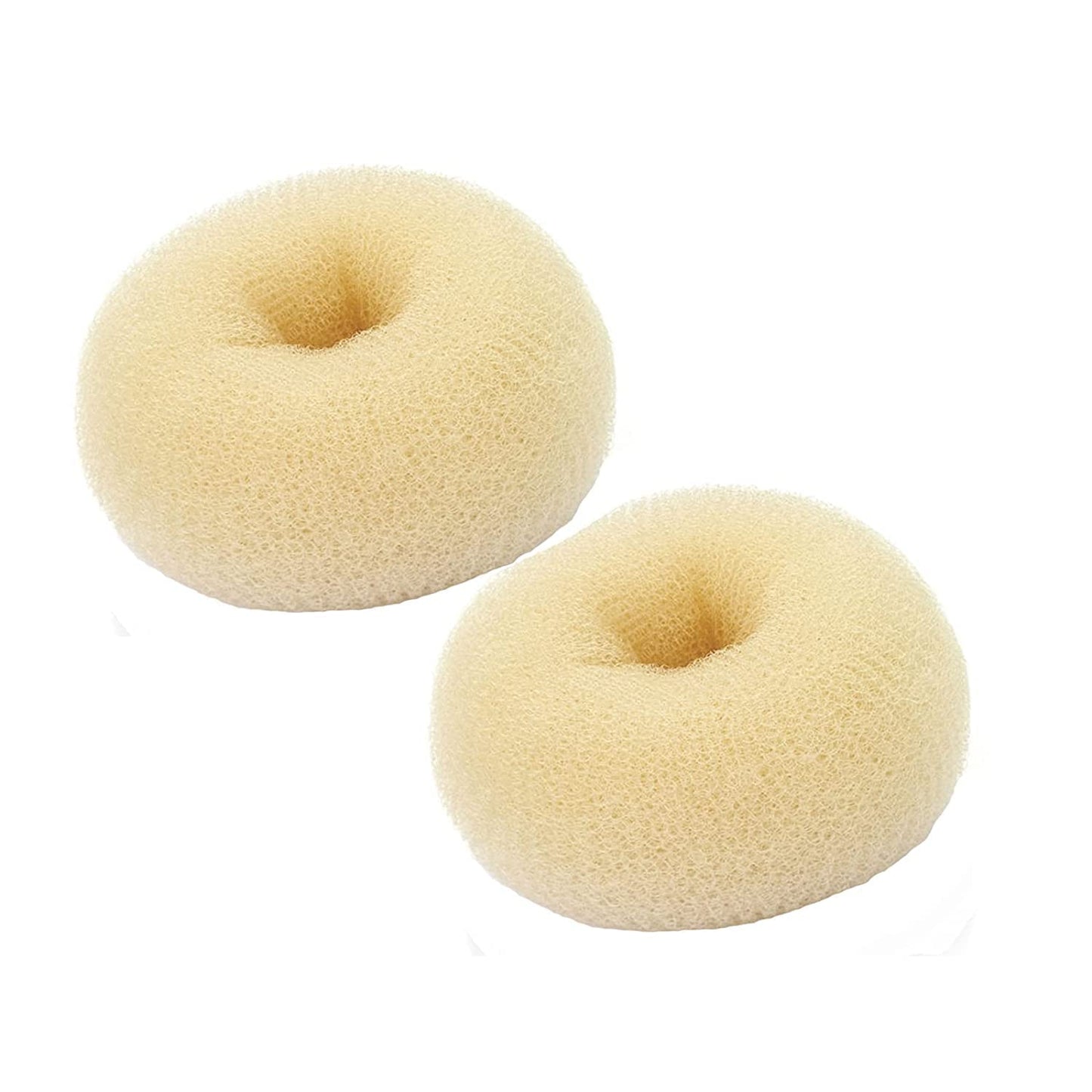 Hair Donut Ring Style Bun Maker, 2PCS Chignon Doughnut Shaper for Short and Thin Hair (3 Inch/Beige)