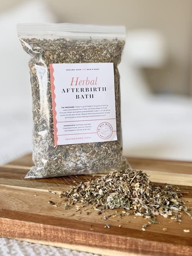 Herbal Postpartum Bath by in His Hands. 12 Ounces of Handmade Soothing Herbs and Sea Salt for Postpartum. Healing, Relaxing, Soothing Bath for Postpartum Recovery.